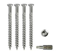 Vis du professionnel pour terrasses, embout pour tournevis Bit 5x60 mm inclus - 200 pièces, en acier inoxydable C1 pour lames en bois