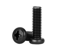 Vis en acier inoxydable 304 à empreinte cruciforme M2 .5 M3 M4 M5 M6, vis à tête cylindrique ronde for Machine, boulons en carbone for ordinateur(Carbon Steel,M6x50(20Pcs))