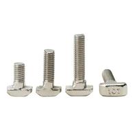 vis en T, 10 vis à tête en T for connecteurs aluminium, profilés(4545-M8-25mm)