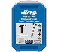 Vis en zinc de haute qualité KREG - Longueur 25 mm, filet grossier, boîte de 100 pièces - Parfaites pour les projets en bois d’intérieur
