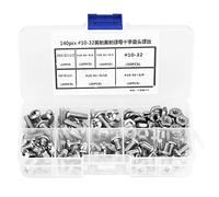 Vis Inoxydable 304 PH Tête Cylindrique # 10-32, Kit 140 Pièces, Variété de Tailles - Résistance à la Corrosion, Ensemble Complète, Pour Usage Industriel et Quotidien