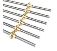 Vis mère T8 1 mm 2 4 8 10 12 14 mm Longueur 100-800 mm Vis et écrou à broche trapézoïdale, rail linéaire en acier inoxydable for imprimante 3D, 1 pièce