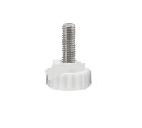 Vis moletées Vis à molette de serrage M3 M8 en acier inoxydable 304, vis moletées tête ronde plastique, écrous(White,M4x10xD14mm (3PCS))