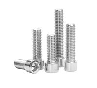 Vis moletées Vis à tête hexagonale creuse en acier inoxydable 201, 1 10 pièces, M3 M12, sans moletage, GB70(16mm,M4 50Pcs)