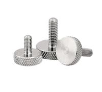 Vis moletées Vis moletée à tête plate en acier inoxydable 304 A2-70, 1/5 pièce, M3 M4 M5 M6 M8 M10, norme GB835, DIN653(5pcs M4x10mm)