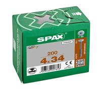 Vis pour assemblage de corps de meuble - SPAX - 06810304003 - Tête disque extra plate - Filetage partiel - 4x34 mm (boîte 200)