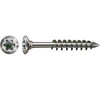 Vis pour façade SPAX, 4,5 x 50 mm, 500 pièces, filetage partiel, tête fraisée bombée, T-STAR plus T20, pointe CUT, acier inoxydable A2
