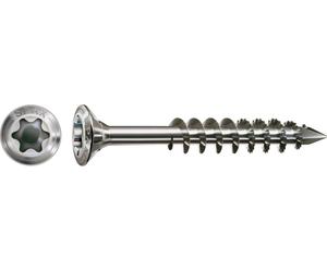 Vis pour façade SPAX, 4,5 x 50 mm, 500 pièces, filetage partiel, tête fraisée bombée, T-STAR plus T20, pointe CUT, acier inoxydable A2