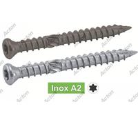 VIS POUR TERRASSE TETE FRAISEE REDUITE SIX LOBES DOUBLE FILET INOX A2 ET A4