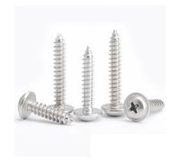 Vis taraudeuses, 50 pièces/lot M1.4 .7 M2 .6 M3 .5 M4 M5 304 tête ronde croisée en acier inoxydable avec rondelle vis autotaraudeuse (8 mm x pièces, .5)(8mm X50pcs,M3)