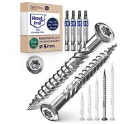 Vis terrasse inox A2 V2A vis à bois Torx TX fraisée bombée 5x70 mm - 1000 pcs