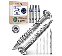 Vis terrasse inox A2 V2A vis à bois Torx TX fraisée bombée 5x80 mm - 1000 pcs