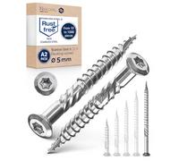 Vis terrasse inox A2 V2A vis à bois Torx TX fraisée bombée 5x80 mm - 500 pcs