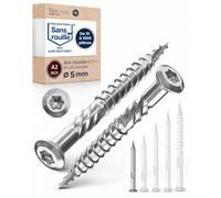 Vis terrasse inox A4 V4A vis à bois Torx TX fraisée bombée 5x40 mm - 10 pcs vis terrasse inox marine bois extérieur