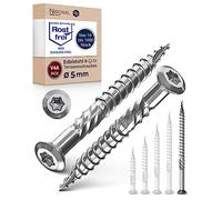Vis terrasse inox A4 V4A vis à bois Torx TX fraisée bombée 5x80 mm - 10 pcs vis terrasse inox marine bois extérieur