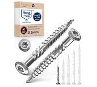 Vis terrasse inox A4 V4A vis à bois Torx TX fraisée bombée 5x80 mm - 250 pcs vis terrasse inox marine bois extérieur
