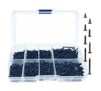Vis Terrasse Vis autotaraudeuses à tête plate en acier cruciforme 800 pièces, adaptées à l'amélioration de l'habitat, à l'ingénierie de bricolage(800pcs black)