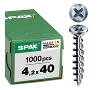 Vis tête fraisée cruciforme 4,2X40 zingué blanc - boîte de 1000 pièces - SPAX - 1411010400405