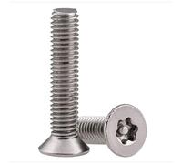 Vis Torx à tête fraisée plate en acier inoxydable, 20/50/100/200 pièces, M2 .5 M3 M4 M5 M6, avec broche, boulon de sécurité antivol SS304(M3X8 200PCS)