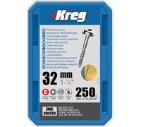 Vis zinc KREG 32 mm avec filetage grossier - Boite de 250 vis - SML-C125-250-INT