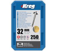 Vis zinc KREG 32 mm avec filetage grossier - Boite de 250 vis - SML-C125-250-INT