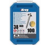 Kreg - 250 vis galvanisés - 8 x 38 mm - filetage épais - Maxi-Loc carré