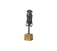 Visage de figurine en aluminium noir/or 11 x 10 x 46 cm