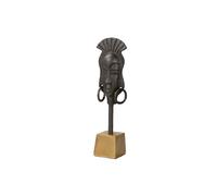 Visage de figurine en aluminium noir/or 14 x 10 x 50 cm