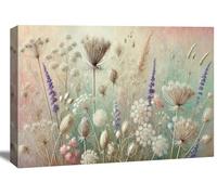 Visario tableau toile prairie herbes pastel 80x60 cm 4040