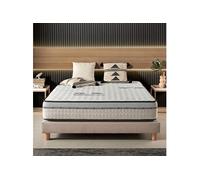 Visco-carbone à ressorts ensachés 140x190 cm - Epais 30 cm - Visco Thermorégulateur - Tissu Premium - Confort - Haute Qualité - Respirabilité