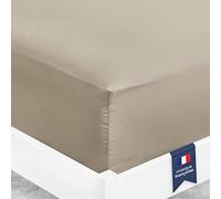 Viscosoft | Drap Housse 200x200 Beige Microfibre Qualité Supérieure | Drap Housse Grand Bonnet 30 cm Matelas Epais | Drap Housse Ajustable | Tissu Doux, Durable et sans Plis