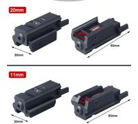 Viseur point laser pour rails de 11 mm, faisceau rouge, bleu ou vert, compact, rechargeable par USB ou pile bouton, fixation