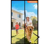 Vishawtek Moustiquaire Porte Fenetre Sans Percage Magnetique 95x220cm | Rideau Anti Mouche, Moustiquaire Aimantée, Mosquito Net, Rideau Anti Moustique, Porte Balcon D'entrée Terrasse et Entrée