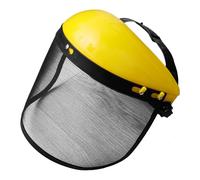 Visière de Protection Grillagée pour Visage, Casque Réglable, | Métal et Plastique, Harnais Confortable Ajustable, Grille Relevable, pour Taille et Tronçonneuse