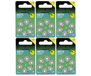 Visiodirect Piles auditives zinc-air A675 - Lot de 36