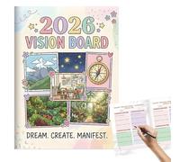 Vision Board Book - Journal de planification d'objectifs | Livre de vision pour hommes | Kit de bricolage pour étudiants, entrepreneurs, enseignants, professionnels, chefs d'équipe, atelier du Nouvel