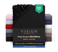 Vision drap housse 160x200cm noir Noir G