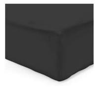 Vision Drap Housse - 100% Coton Lit Double (160x200cm) - Noir | Coins Élastiqués | Tissage Serré: 57 Fils | Convient aux Matelas Jusqu’à 25cm | Confortable | Lavable en Machine | Certifié Oeko-Tex