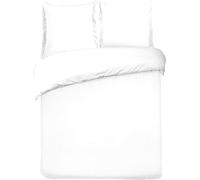 Vision Parure de Lit - Uni Blanc - 100% Coton - Lit Double | 1 Housse de Couette (260x240 cm) + 2 Taies d'oreiller (65x65 cm) | 57 Fils/cm² | Doux, Résistant et Confortable | Certifié Oeko-Tex