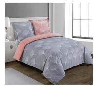 VISION - Parure housse de couette - Ginko Gris 260x240cm - 100% coton