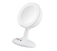 Visionneuse de maquillage de toilettage quotidien avec lumière de cadre rond, verre de vanité de table pour le placement de bureau de chambre à coucher et de commode