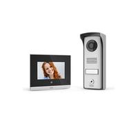 EXTEL Compact Visiophone Filaire, Interphone Vidéo 2 Fils | écran 4'', distance 100 m, vision IR, IK08, monitoring, 6 sonneries, Double Commande Ouverture Portail et Gâche Électrique