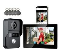 Visiophone Connecté Interphone Vidéo Sonnette 2 Fils 7 Pouces Moniteur Tactile Audio Bidirectionnel Système D'Interphone Avec Un