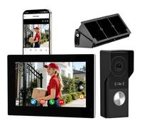Visiophone Filaire Connecté À 2 Fils Interphone Vidéo Ip Wifi Avec 7'' Écran Tactile 1080P Sonnette Portier App Unlock À Distance