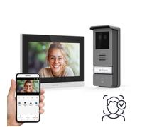 Thomson Smart Face Visiophone Filaire Connecté avec Reconnaissance Faciale 3D - Interphone Vidéo WiFi avec Écran Tactile 7’’ - Ouverture Portail & Portillon - Vision Nocturne - 512278