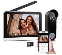 Visiophone Sonnette Sans Fil Avec Camera Et 7"" Ecran Moniteur 1080P Wifi Interphone Vidéo Connecté Ave Batterie Vision Nocturne P