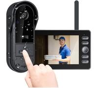 Visiophone vidéo sans fil - SHI - Écran IPS 4,3 pouces - Caméra HD 1080P - Étanche IP65 - Vision nocturne