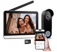 Visiophone XPJ sans Fil 7"" Moniteur 1080P WiFi avec Caméra, Vision Nocturne, Détection PIR