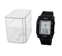 VISIOYO VI-719-TS Montre parlante analogique et numérique rectangulaire avec alarme, annonce vocale espagnole pour personnes âgées malvoyantes aveugles, noir