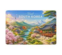 Visit South Korea Four Seasons Poster Tapis à Poils Courts 150 x 100 cm | Tapis 150 x 100 cm : ajoute une touche douce et décorative; avec surface douce; pour salon